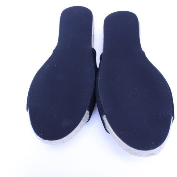 Jeffrey Campbell Black Suede Espadrille Slip-On Platform Sandals - Picture 6 of 7